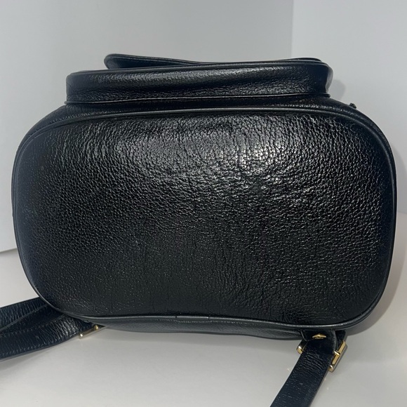 Mcm Black Calf Pebbled Leather Multi Gold Studded Flap Drawstring Backpack🖤 - Picture 5 of 16